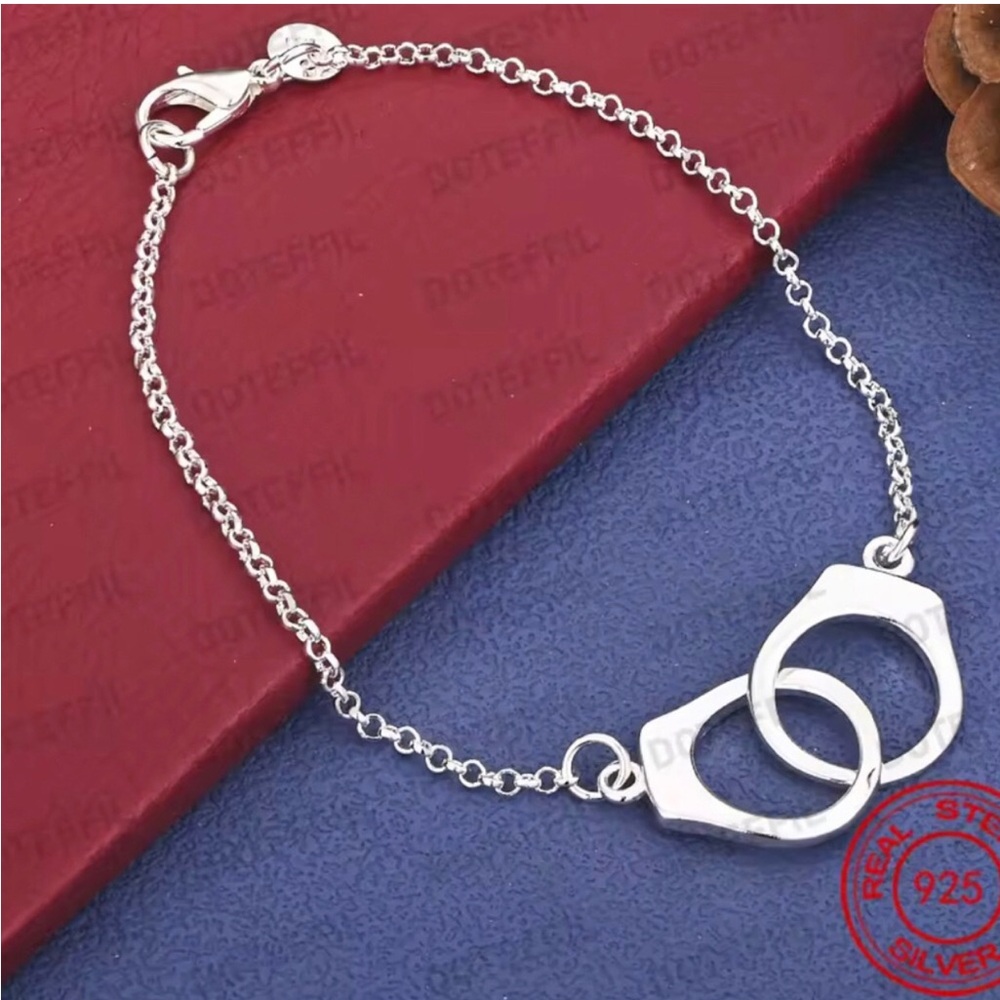 Sterling Silver Handcuff Link Bracelet